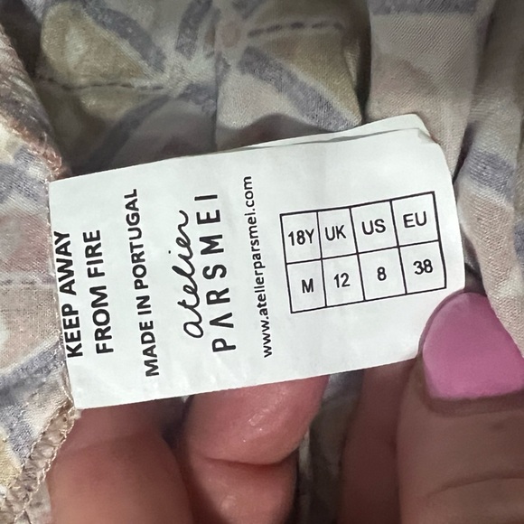 ATELIER PARSMEI Geometric Print Tiered Skirt Girls Size 18 Midi Long Modest - Picture 5 of 5